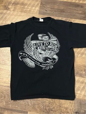 Vintage Sturgis Black 'Live to Ride' Eagle Graphic Tee